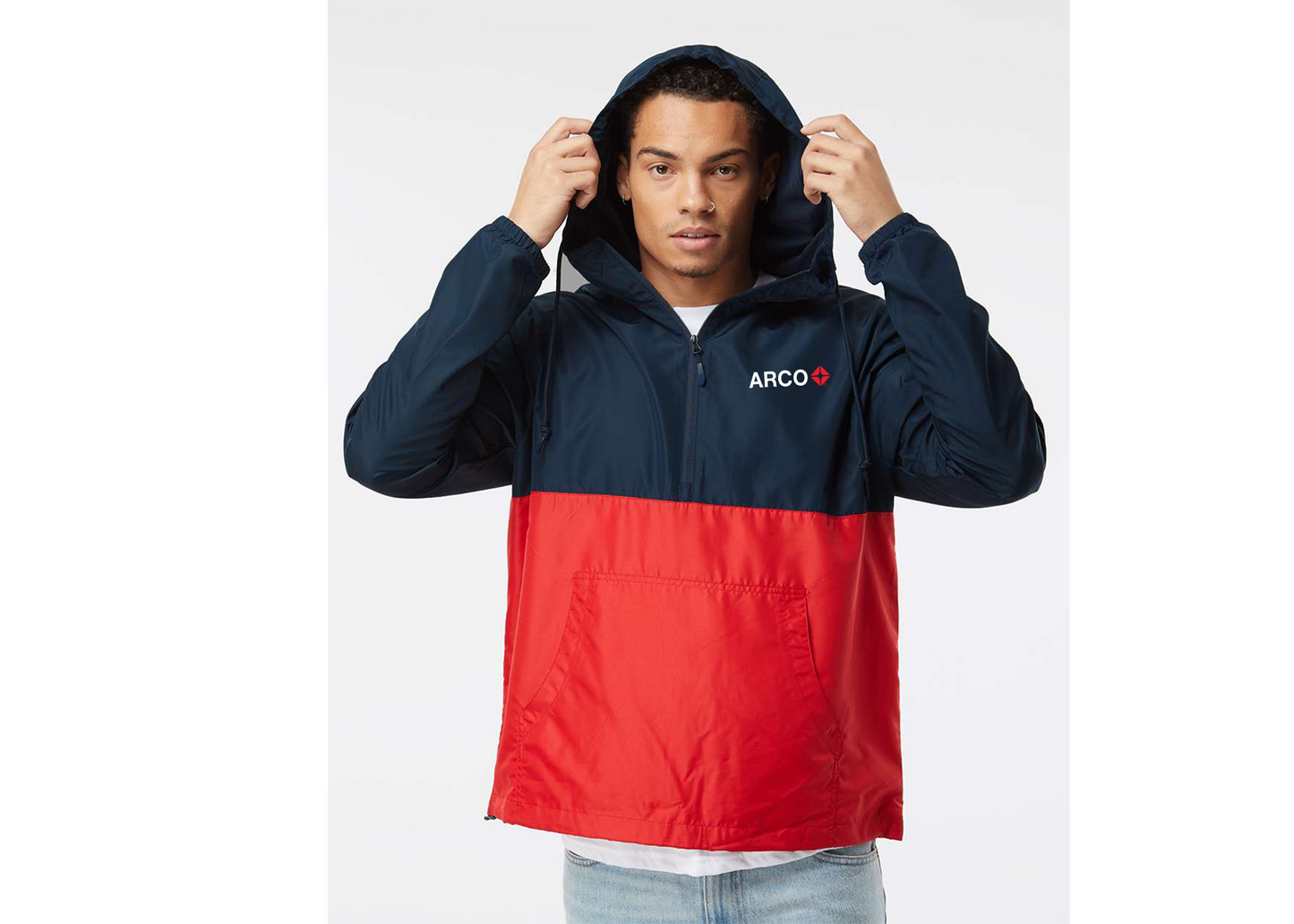 Marathon Men's Lightweight Quarter-Zip Windbreaker Pullover Jacket