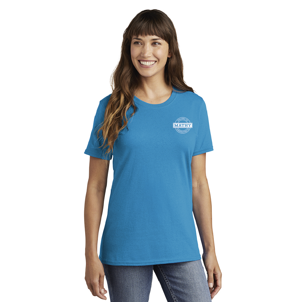 Mathy Ladies Tee – Multiple Colors (pink,lt bl, grn-JS67D-LC-B) (turq, card, navy-JS66D-LC-W)