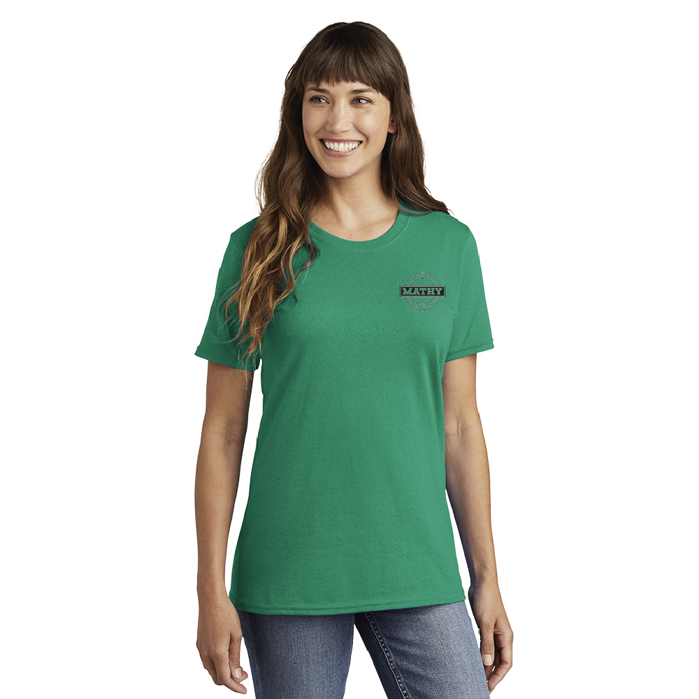 Mathy Ladies Tee – Multiple Colors (pink,lt bl, grn-JS67D-LC-B) (turq, card, navy-JS66D-LC-W)