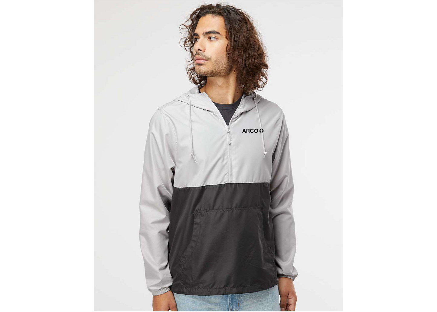 Marathon Men's Lightweight Quarter-Zip Windbreaker Pullover Jacket