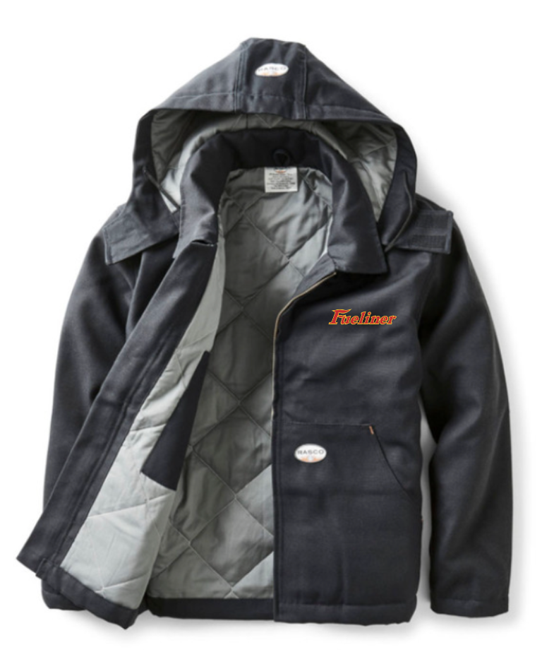Rasco Flame-Resistant Black Duck Hooded Jacket (FR3507BK) (FL01E-LC)