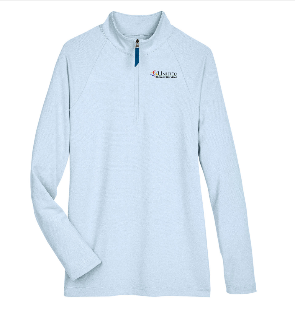 (EMB-2) Ladies Clubhouse Micro-Stripe Quarter-Zip (DG480W) (lt garments HO13E-LC-B)