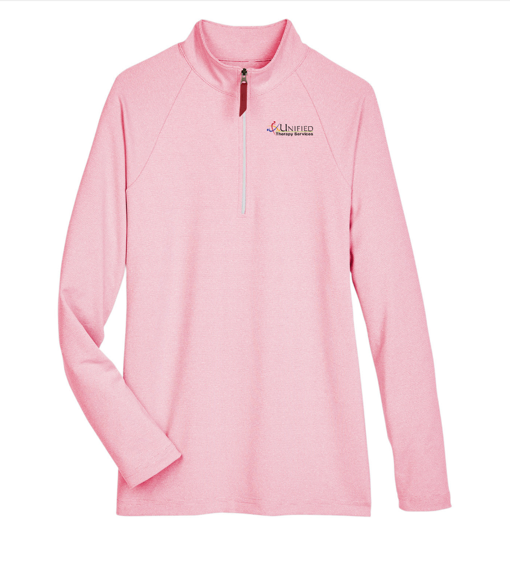 (EMB-2) Ladies Clubhouse Micro-Stripe Quarter-Zip (DG480W) (lt garments HO13E-LC-B)