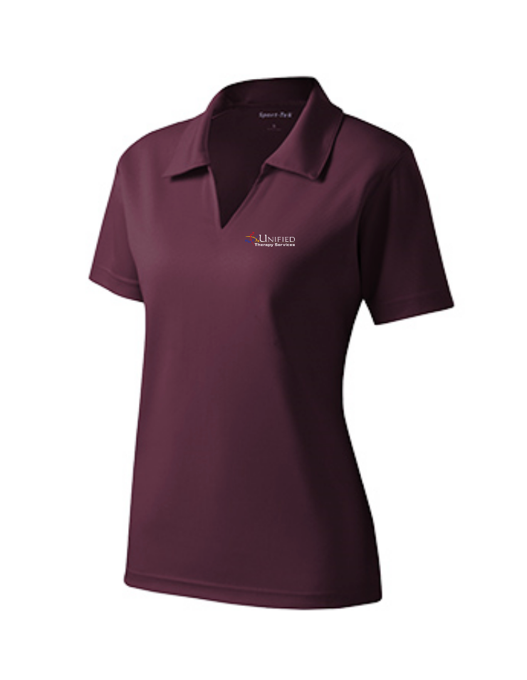 (EMB-2) Ladies Dri-Mesh V-Neck Polo (L469) (dk garments HO13E-LC-W) (lt garments HO13E-LC-B)