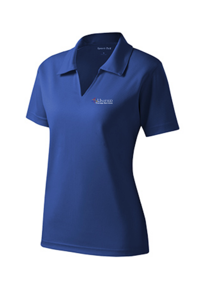 (EMB-2) Ladies Dri-Mesh V-Neck Polo (L469) (dk garments HO13E-LC-W) (lt garments HO13E-LC-B)