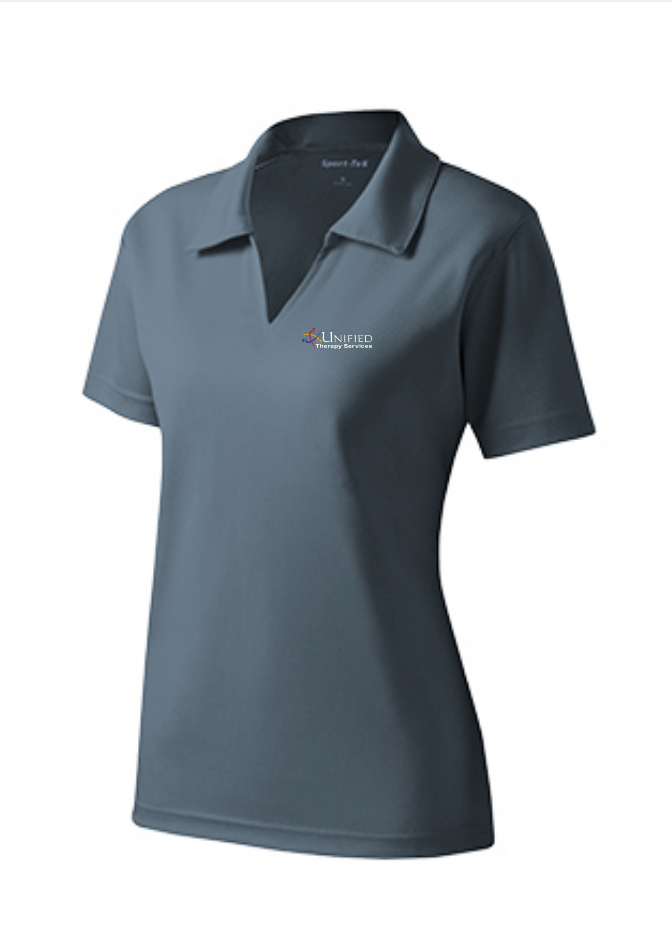 (EMB-2) Ladies Dri-Mesh V-Neck Polo (L469) (dk garments HO13E-LC-W) (lt garments HO13E-LC-B)