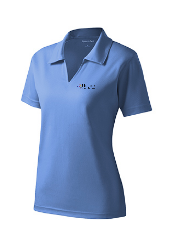 (EMB-2) Ladies Dri-Mesh V-Neck Polo (L469) (dk garments HO13E-LC-W) (lt garments HO13E-LC-B)