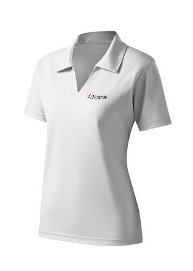 (EMB-2) Ladies Dri-Mesh V-Neck Polo (L469) (dk garments HO13E-LC-W) (lt garments HO13E-LC-B)