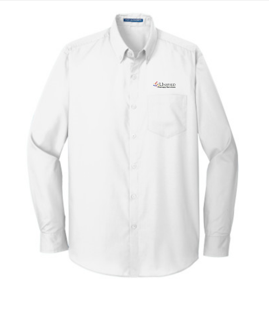 (EMB-2) Mens Tall Long Sleeve Carefree Poplin Shirt (TW100) (dk garments HO13E-LC-W) (lt garments HO13E-LC-B)