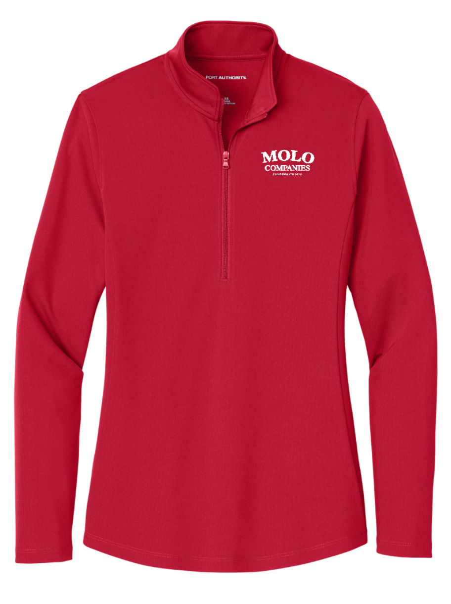 Molo Companies Ladies UV Micro-Mesh 1/4-Zip (LK112) (black garment MC01D) (red garment MC02D)