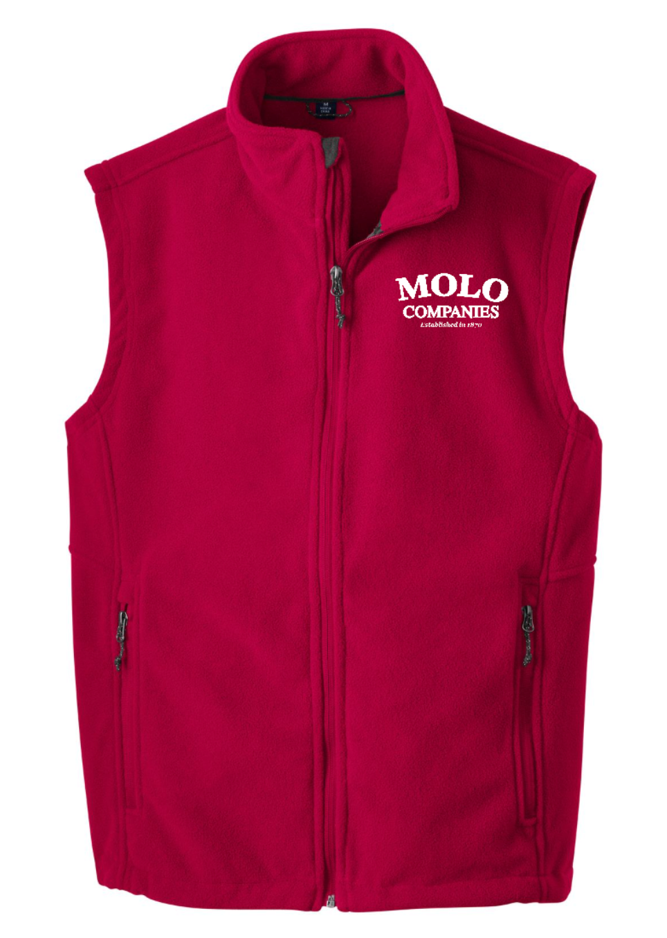 Molo Companies Men's Fleece Vest (F219) (blk garment MC01E) (red garment MC03E)
