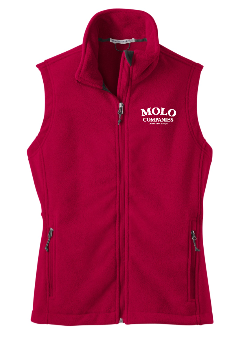 Molo Companies Ladies Fleece Vest (L219) (blk garment MC01E) (red garment MC03E)