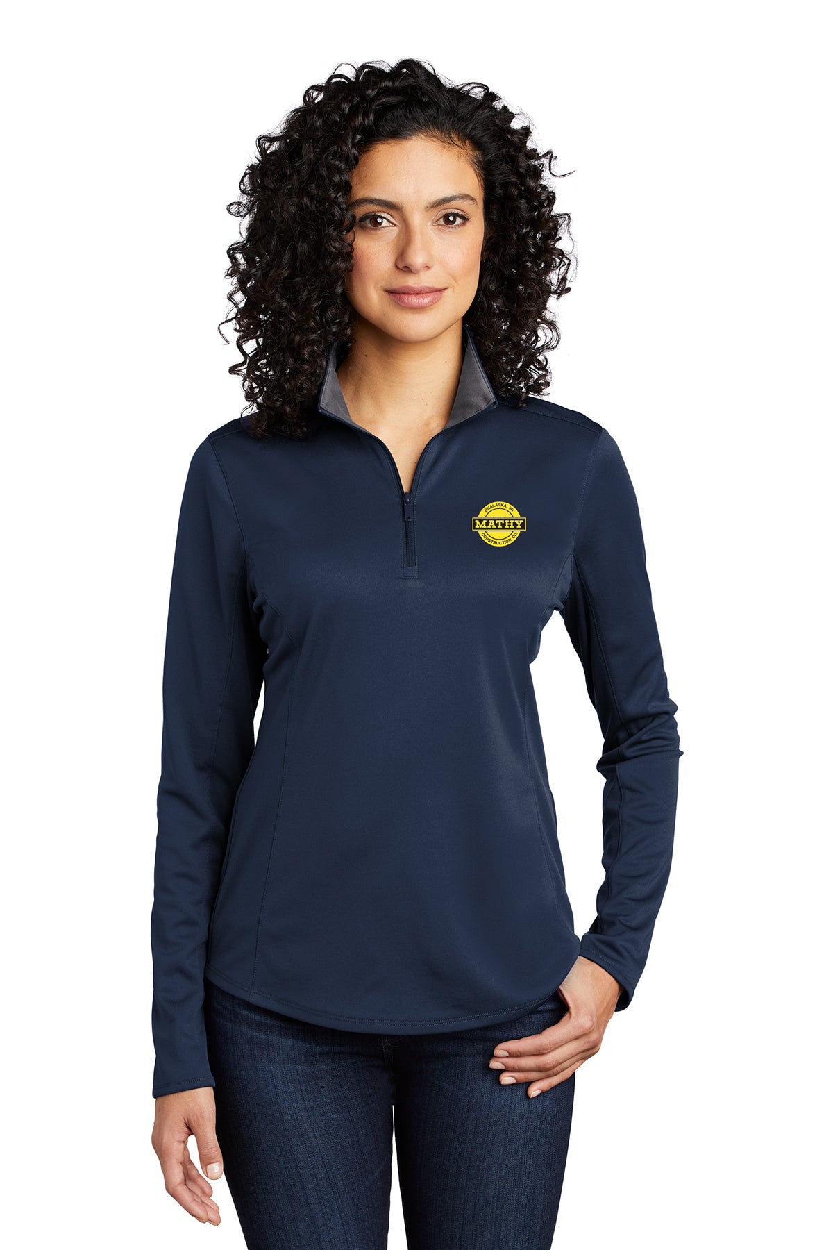 Mathy Construction Company Ladies 1/4 Zip Pullover (LK584) (JS115E-LC-YB)