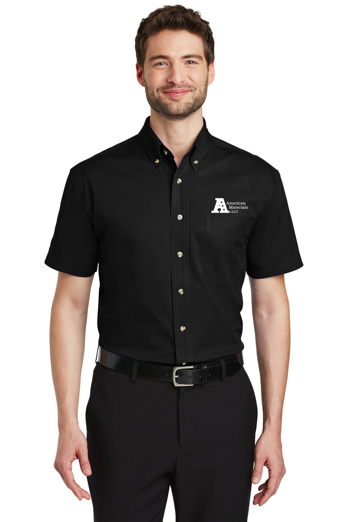 American Materials Short Sleeve Button Up