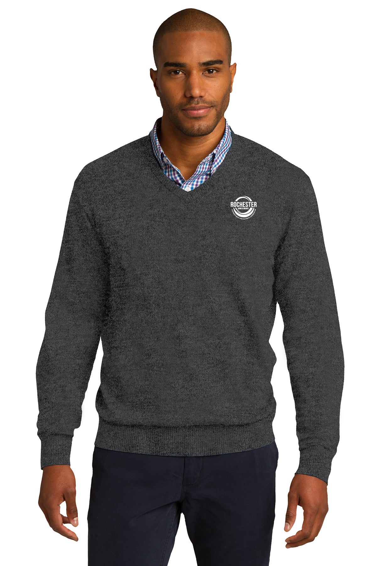 Rochester Sand and Gravel V-Neck Sweater