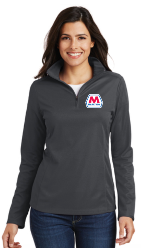 Marathon Dealer Ladies Pinpoint Mesh Quarter Zip