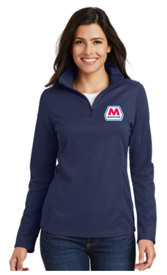 Marathon Dealer Ladies Pinpoint Mesh Quarter Zip