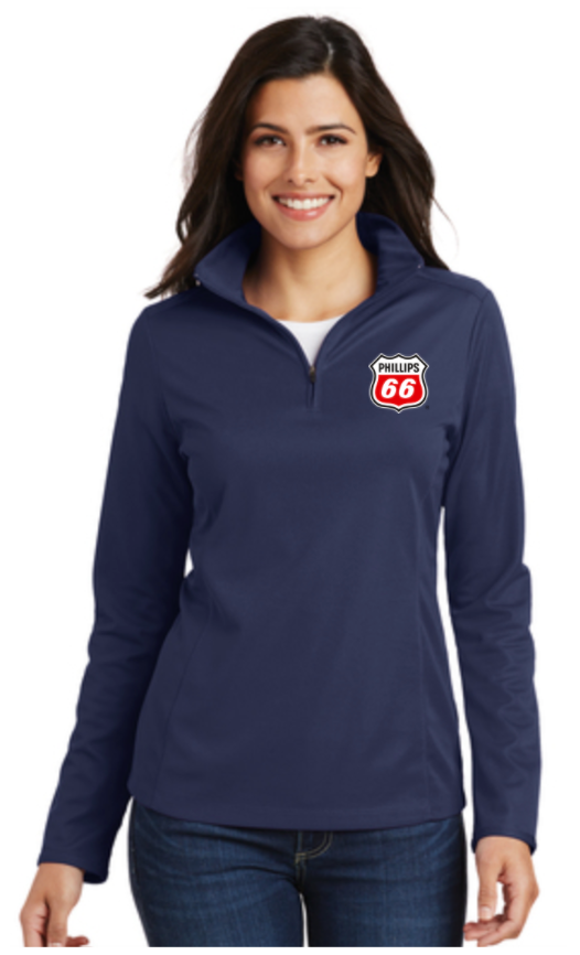Phillips Dealer Ladies Pinpoint Mesh Quarter Zip