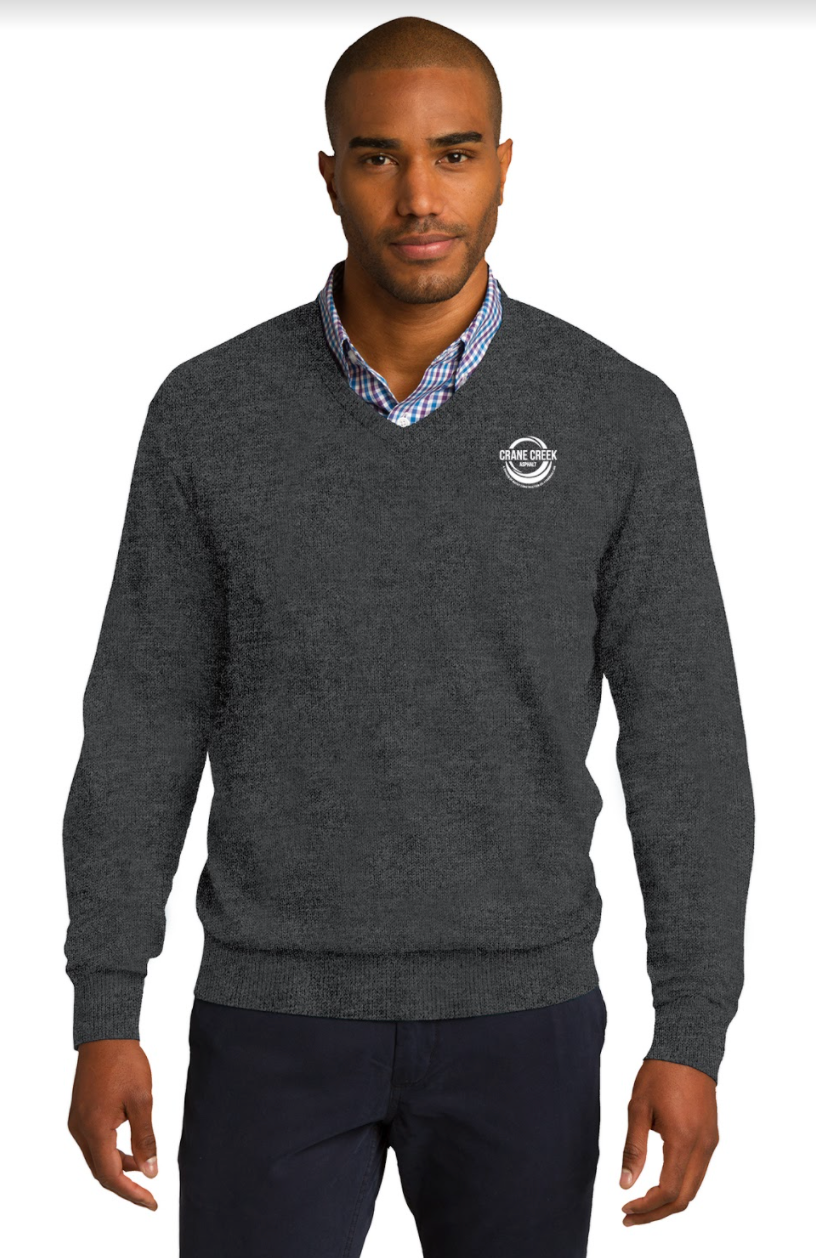 Crane Creek Asphalt V-Neck Sweater
