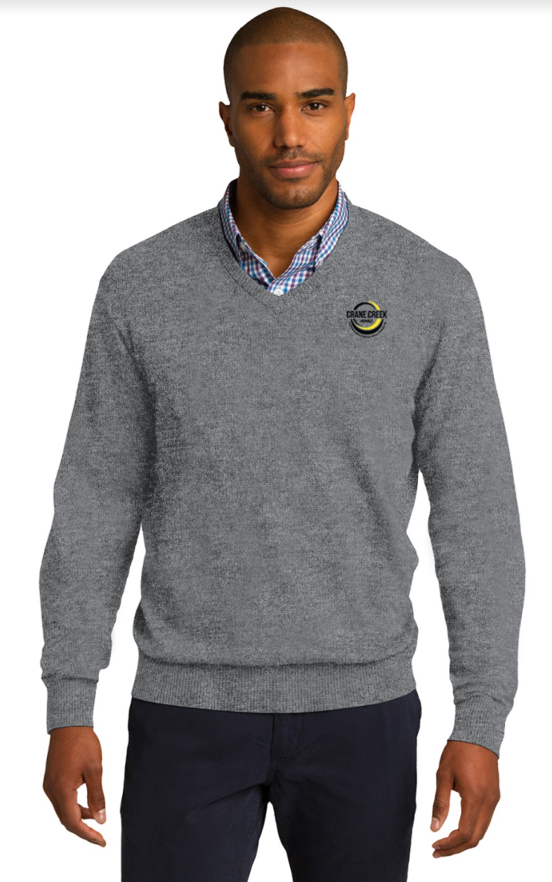 Crane Creek Asphalt V-Neck Sweater