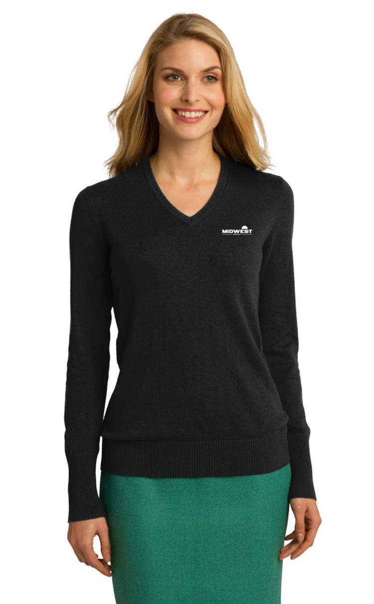 Midwest Asphalt Ladies V-Neck Sweater
