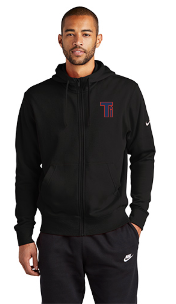 Team Iowa Nike Club Fleece Sleeve Swoosh Full-Zip Hoodie
