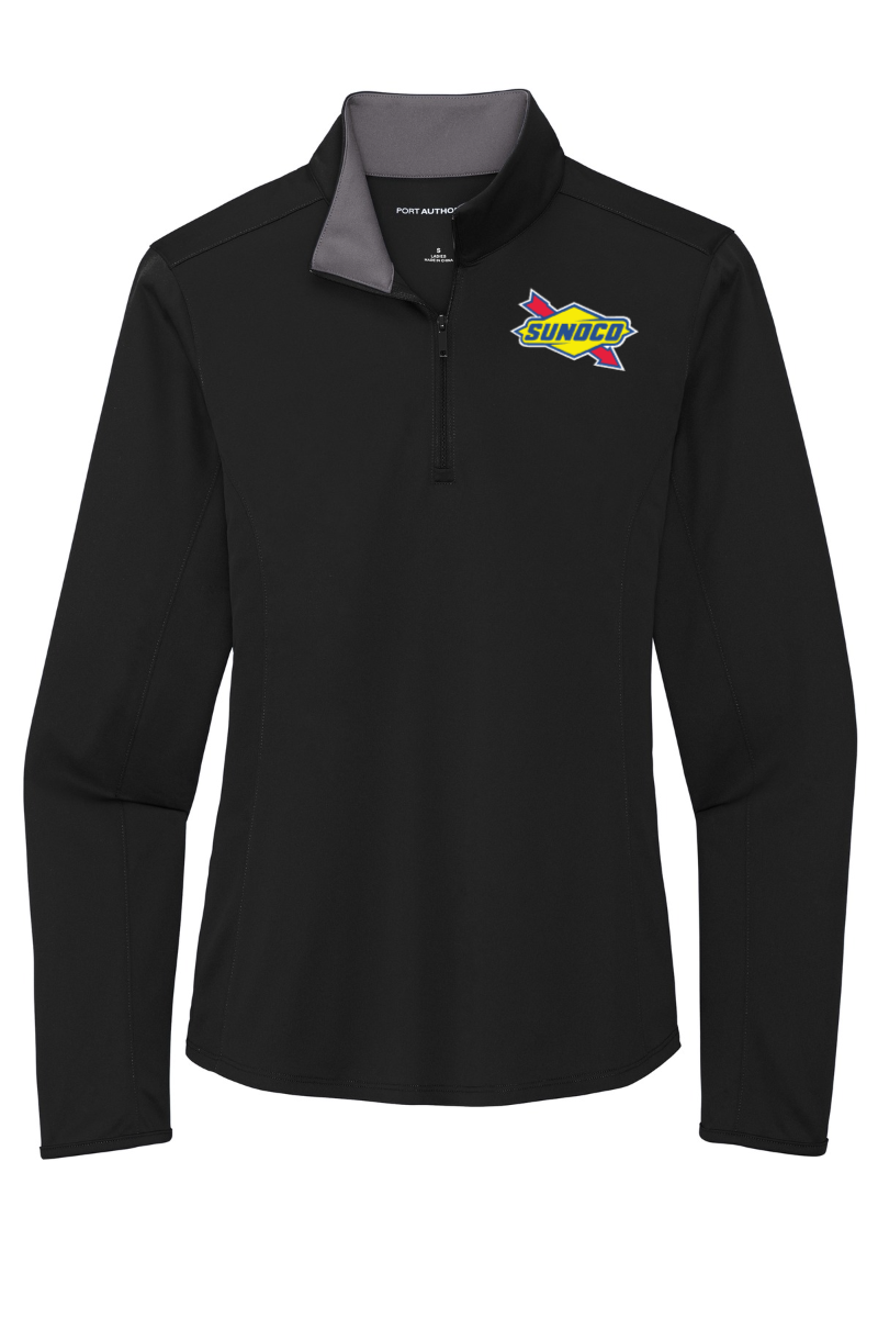 Black Port Authority ® Ladies Silk Touch ™ Performance 1/4-Zip