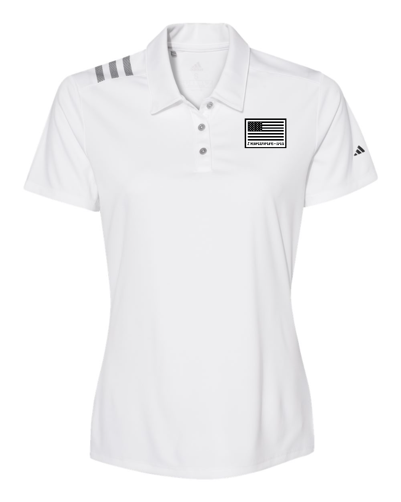 Women's Adidas 3-Stripes Shoulder Polo