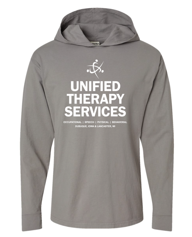 Unified Therapy Garment-Dyed Jersey Hooded Long Sleeve Tee Full Logo *Not approved for daily/casual dress code