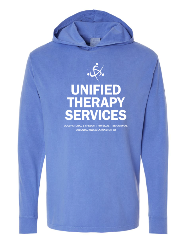 Unified Therapy Garment-Dyed Jersey Hooded Long Sleeve Tee Full Logo *Not approved for daily/casual dress code