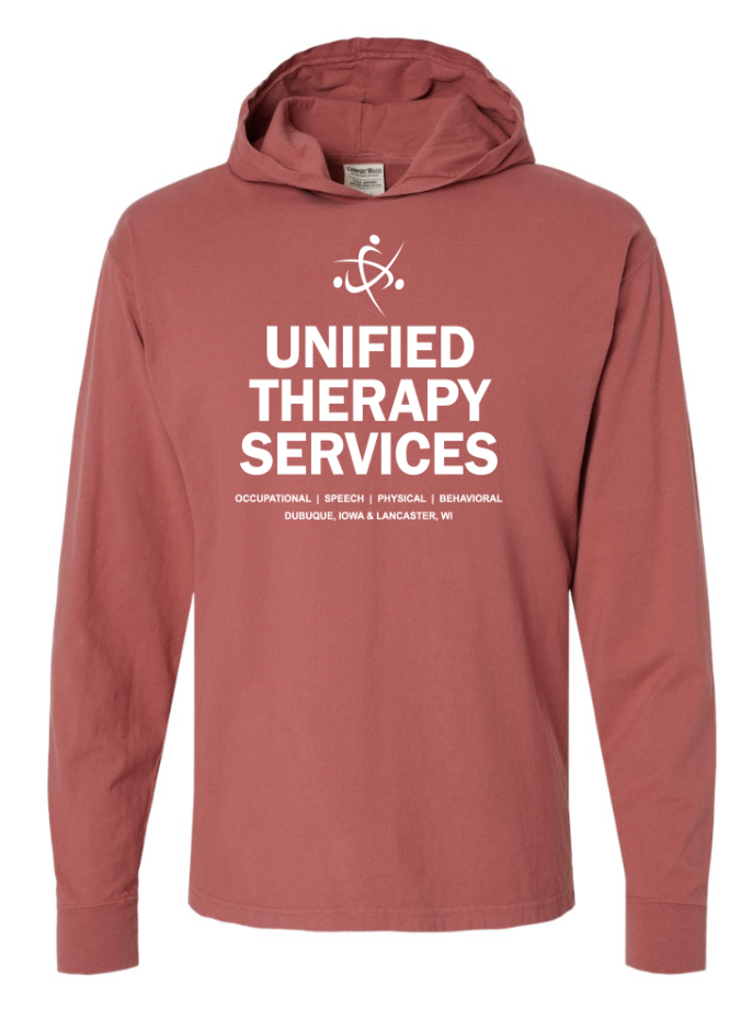 Unified Therapy Garment-Dyed Jersey Hooded Long Sleeve Tee Full Logo *Not approved for daily/casual dress code