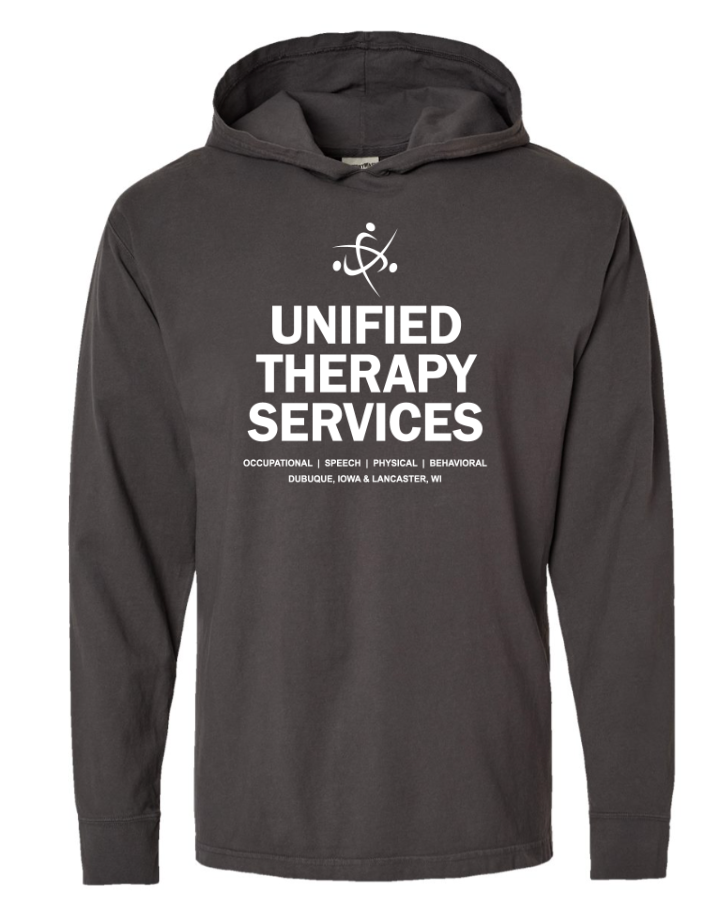 Unified Therapy Garment-Dyed Jersey Hooded Long Sleeve Tee Full Logo *Not approved for daily/casual dress code