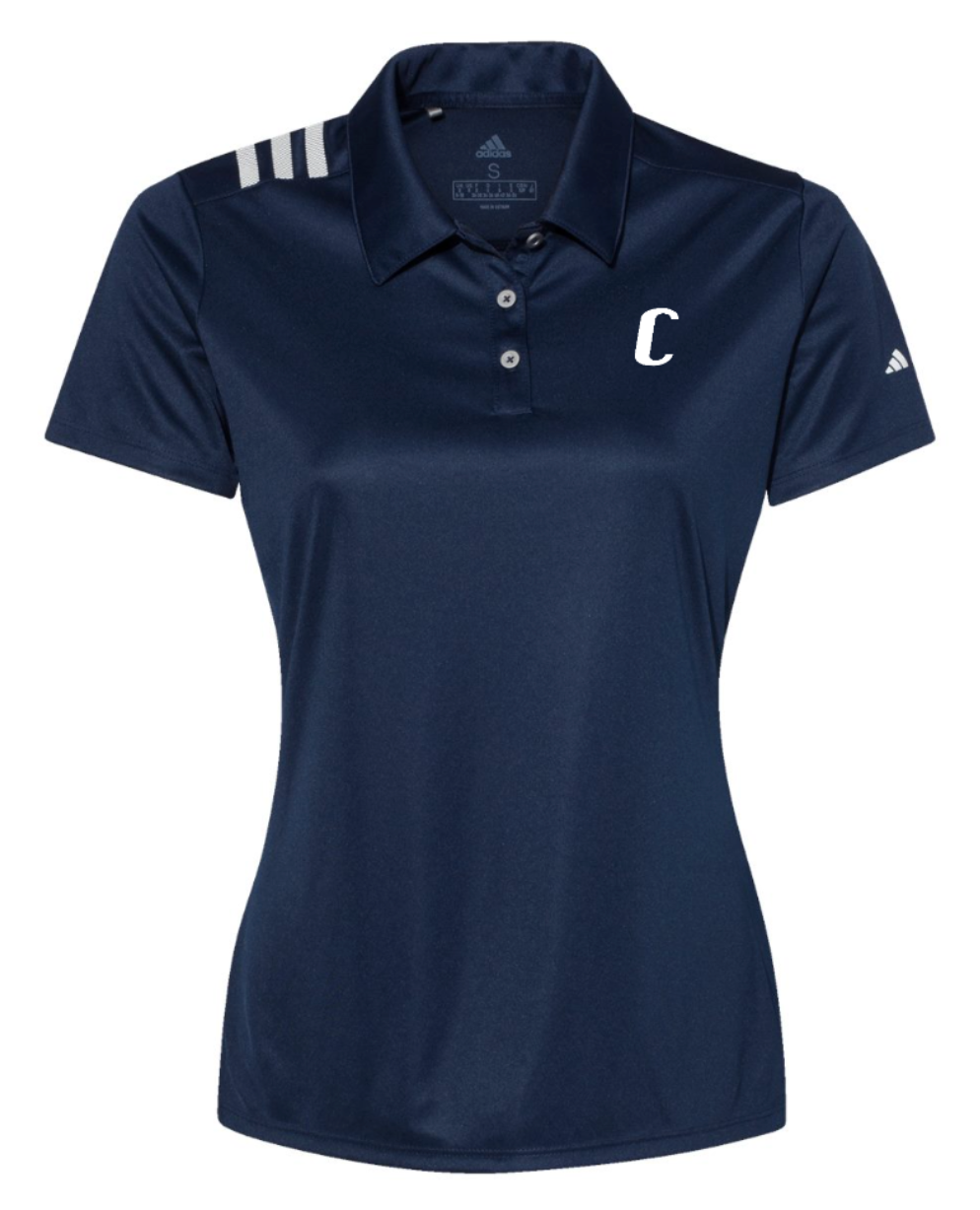 Women's Adidas 3-Stripes Shoulder Polo