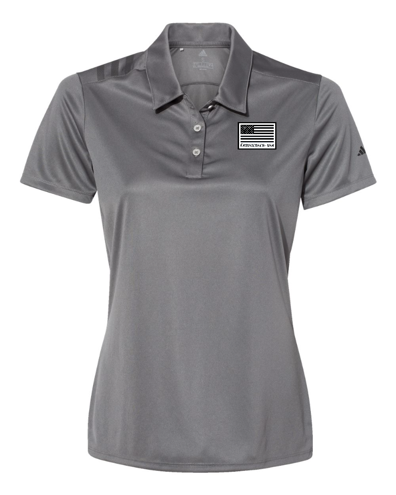 Women's Adidas 3-Stripes Shoulder Polo