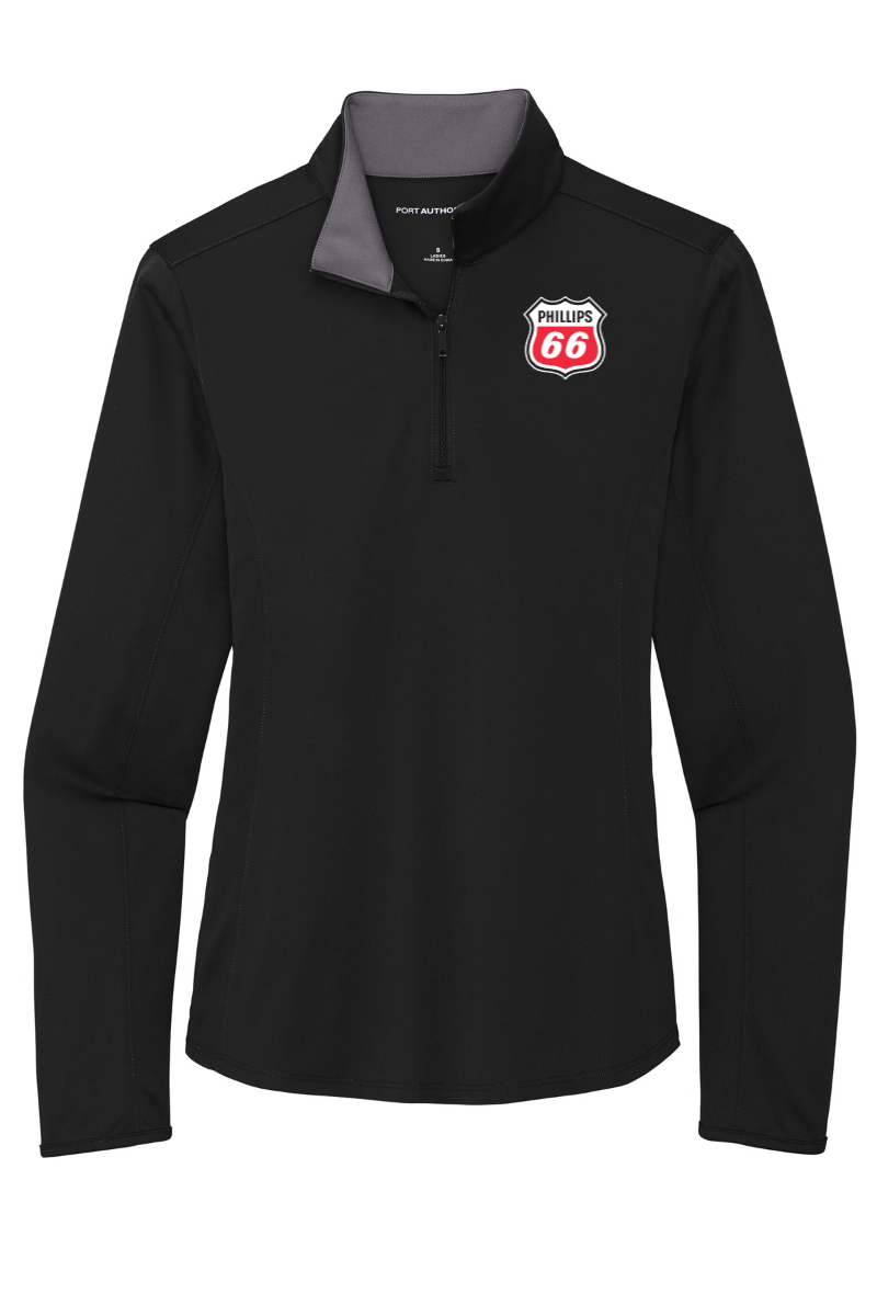 Black Port Authority ® Ladies Silk Touch ™ Performance 1/4-Zip