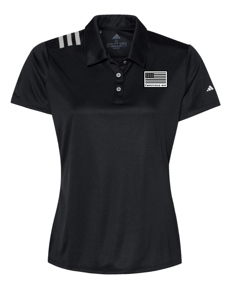 Women's Adidas 3-Stripes Shoulder Polo