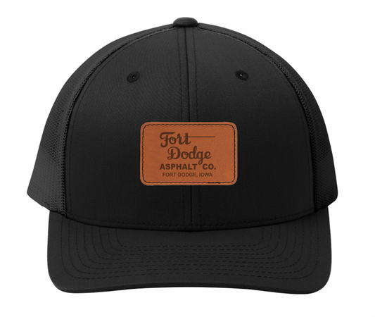 Fort Dodge Asphalt Leather Patch Hat