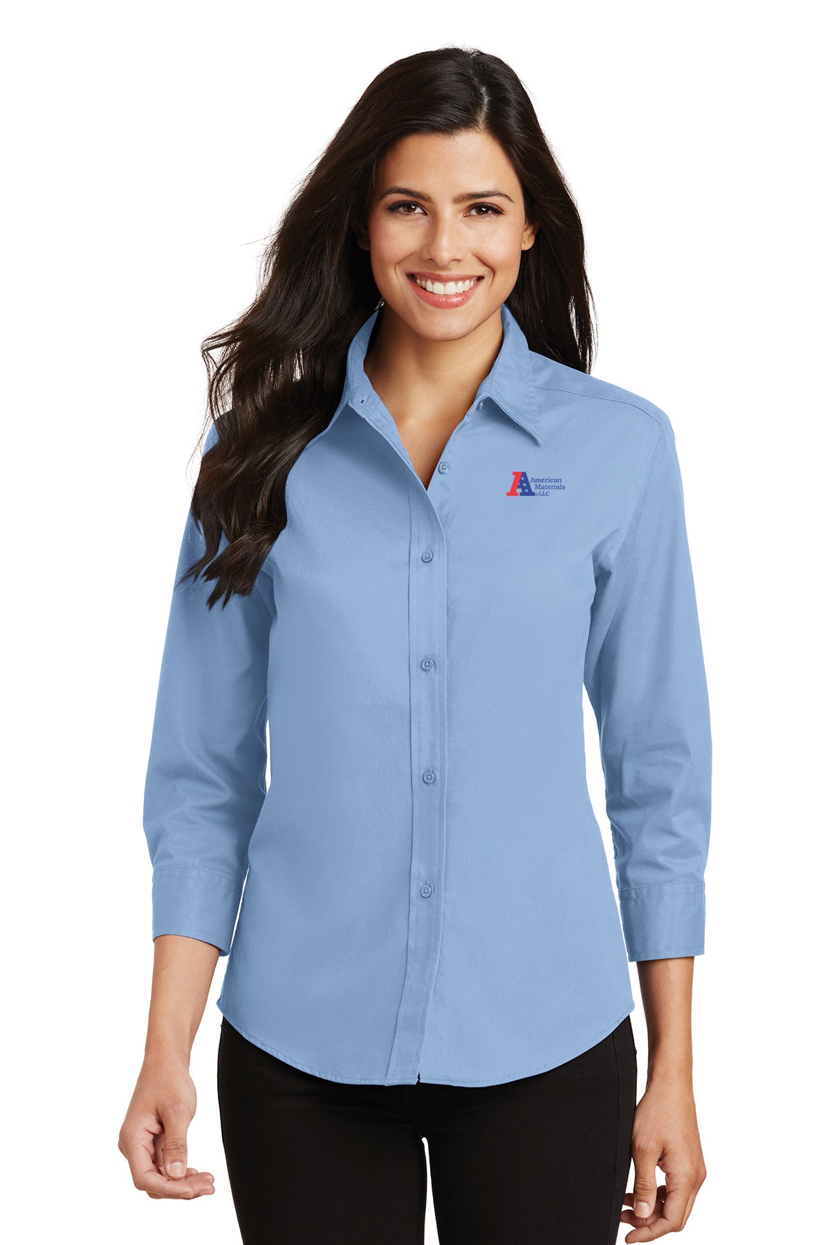 American Materials Ladies Button Up Shirt