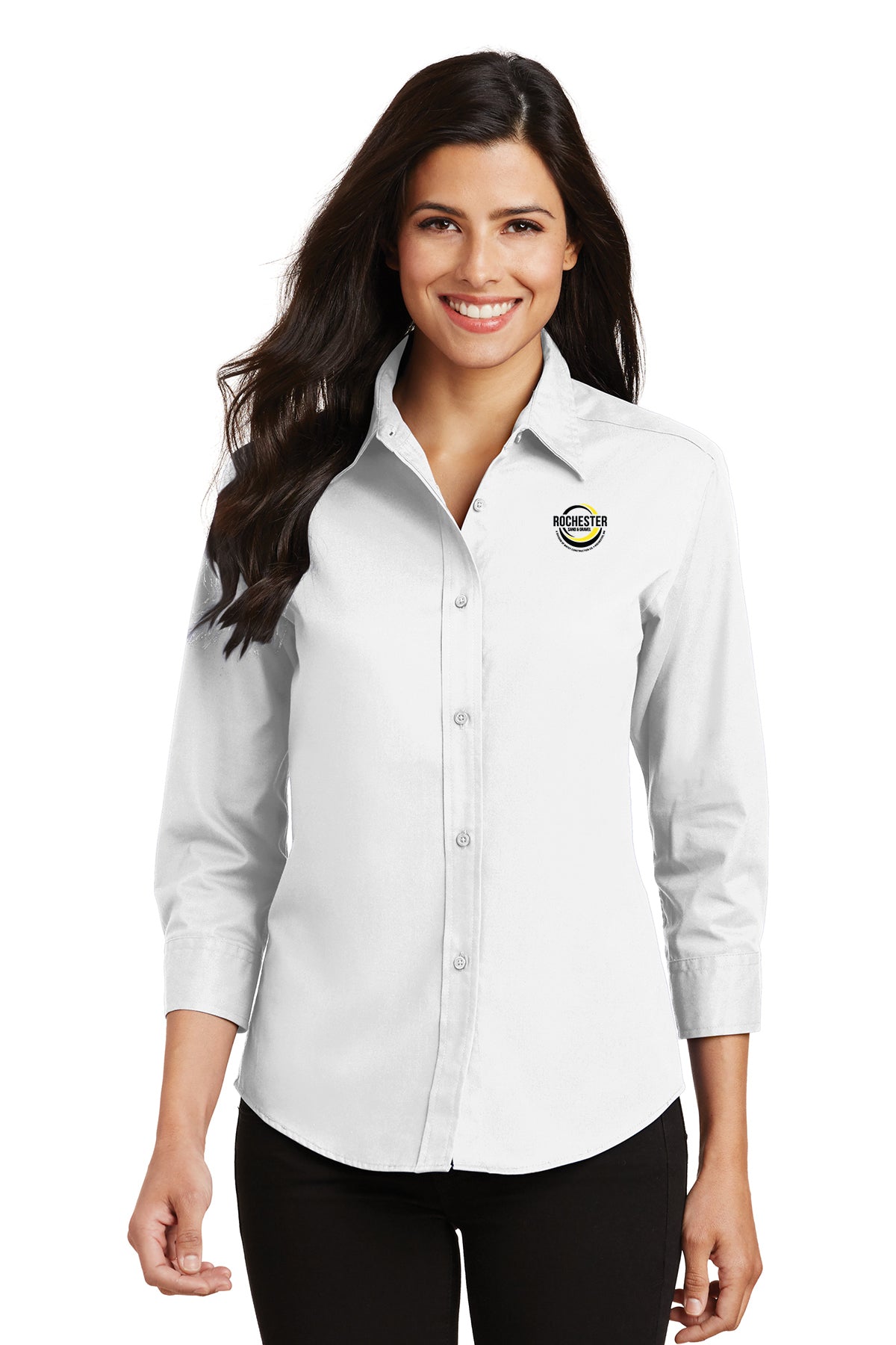Rochester Sand and Gravel Ladies Button Up Shirt