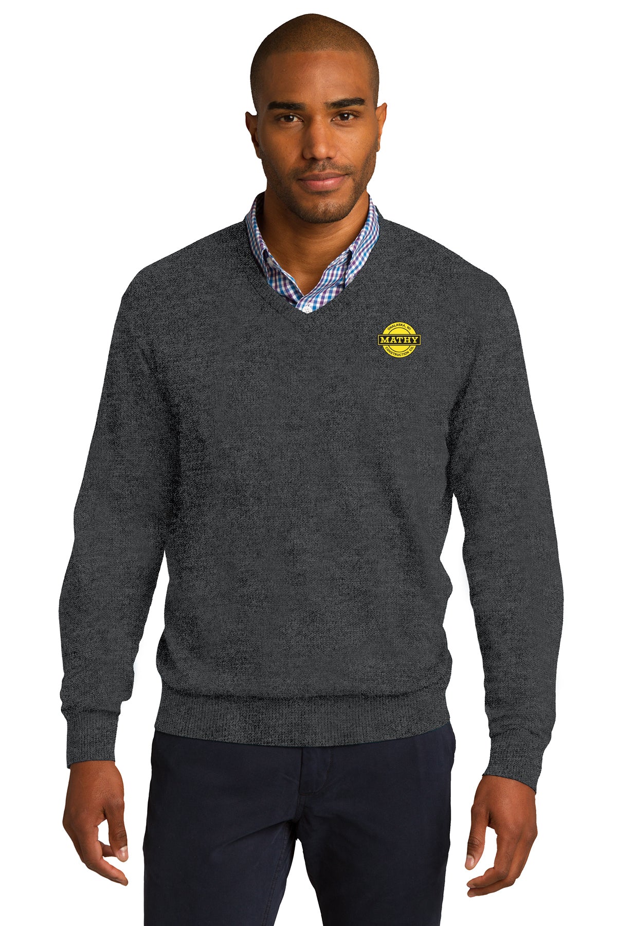 Mathy Construction Company V-Neck Sweater (SW285)(JS115E-LC-YB)