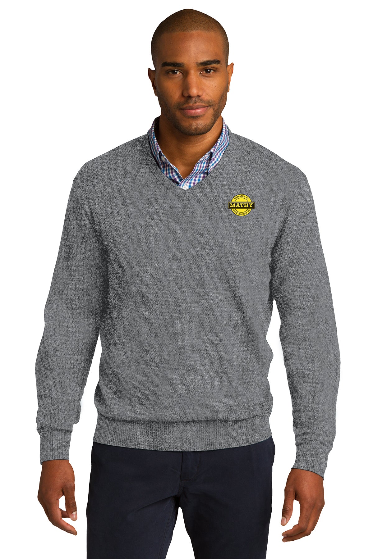 Mathy Construction Company V-Neck Sweater (SW285)(JS115E-LC-YB)