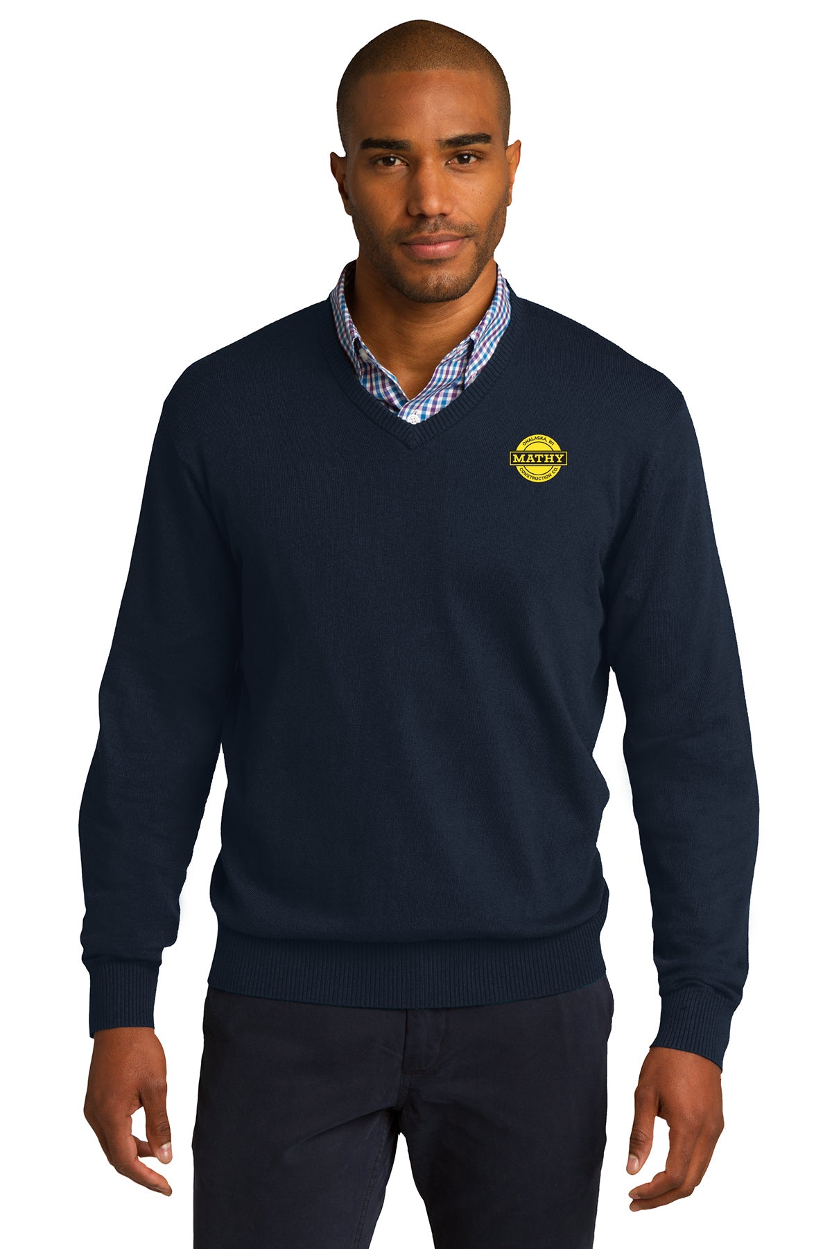 Mathy Construction Company V-Neck Sweater (SW285)(JS115E-LC-YB)