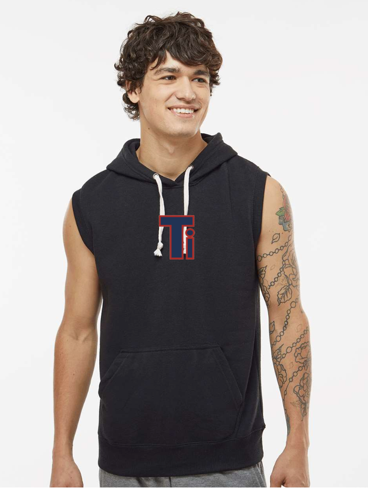 Team Iowa J. America Triblend Sleeveless Hooded Sweatshirt