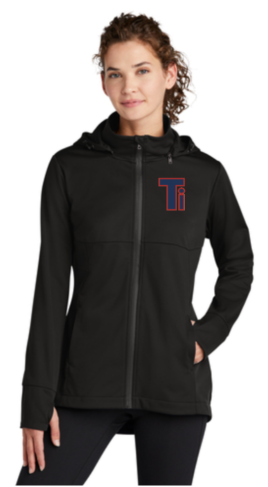 Team Iowa Sport-Tek® Ladies Hooded Soft Shell Jacket